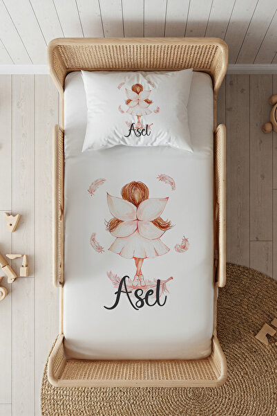 Lilabio %100 Pamuk Saten İsme Özel İsimli 100x200 Tek Kişilik Lastikli Çarşaf...