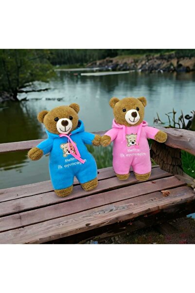Mellito Toyz M-Bear 2 li Pembe Mavi 35 cm Uyku Arkadaşı Peluş Oyuncak Ayı Ayıcık