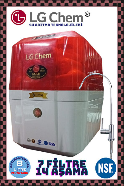 ligth gastro LG Chem GOLD BEYAZ-KIRMIZI 8 LİTRE 7 FİLTRE 14 AŞAMA GÜMÜŞ İYON-...