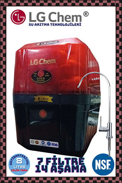 ligth gastro LG Chem GOLD SİYAH-KIRMIZI 8 LİTRE 7 FİLTRE 14 AŞAMA GÜMÜŞ İYON-...