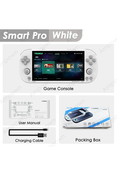 Choice12 256G(13K Games) White Trimui Smart Pro Handheld Game Console 4.96''IPS Screen Linux System Joystick