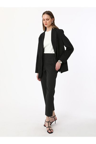 Refka Basic Trousers with Pocket Detail - Black - Refka