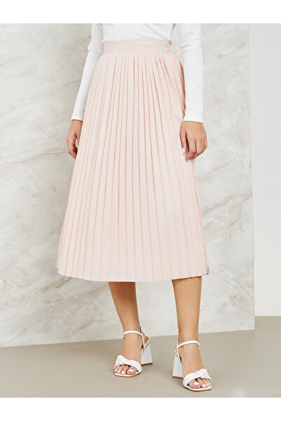 Styli Pleated A-Line Midi Skirt