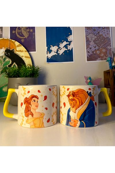 westartic Disney Beauty and the Beast Belle and Adam 2-Piece Couple Cup