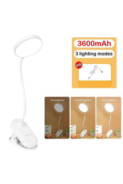 Heinast 3600mAh Led Table Lamp USB Rechargeable Night Light With Folding Clamp Study Stand Read Lamp Touch 3