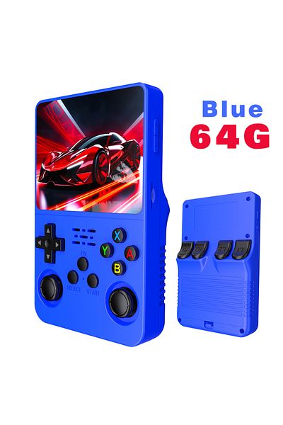 Choice Dark Blue 64G NEW Green R36S Retro Handheld Game Console Linux System 3.5 Inch IPS Screen Portable P