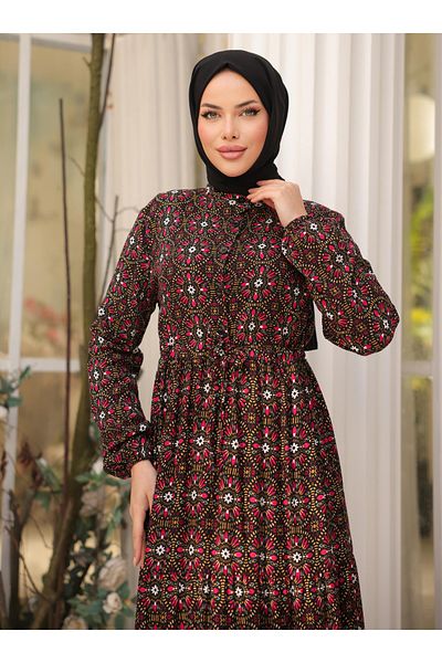 SAHRA BUTİK ΦΟΡΕΜΑ ΜΙΣΟ ΠΑΤΙΛΙ - Ροζ - SAHRA BUTIK