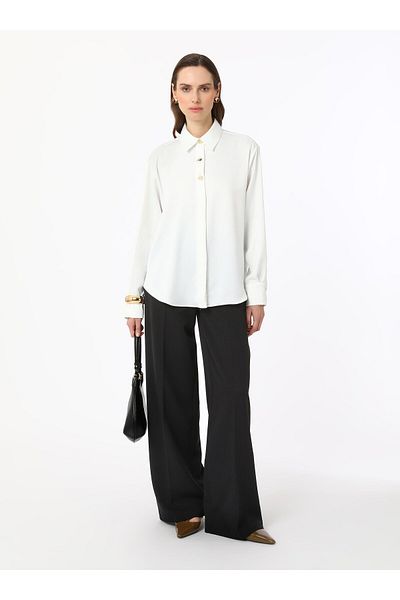 Refka Wide Leg Classic Stylish Trousers - Black - Refka
