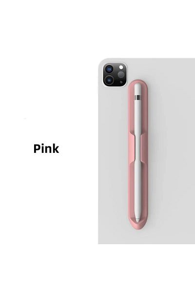 Choice حامل قلم رصاص وردي من السيليكون لجهاز Apple Pencil من الجيل الأول والثاني وجهاز Samsung Galaxy S9 Plus