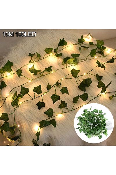 Choice B03-10m 100led 2/5/10m Silk Leaves Fake Creeper Green Leaf Ivy Vine Led String Lights For Home Weddi