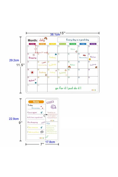 Choice 2Pcs Magnetic Calendar For Fridge Monthly Weekly Planner Calendar Table Dry Erase Whiteboard Fridge