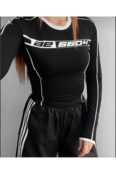 AURAN COUTURE المرأة طاقم الرقبة أبيض وأسود المحاصيل EA6604