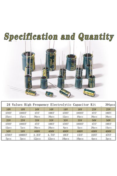 Choice 12values-178pcs Electrolytic Capacitor Kit High Frequency Assortment 10v 16v 25v 35v 50v 400v 10uf 1