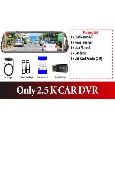 Choice 64G Only Front Lens-A37 2.5K WIFI Car Dvr 10.0 Inch RearView Mirror Video Recorder Registrar Dash Ca