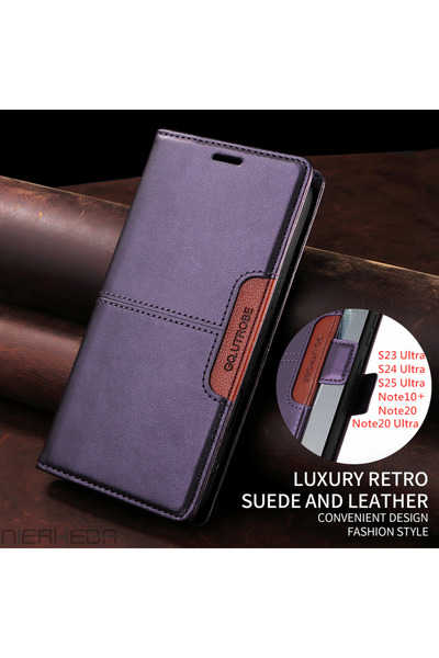 Choice جراب جلدي قابل للطي لهاتف Galaxy S25 Plus Purple-G01 لهاتف Samsung Gal...