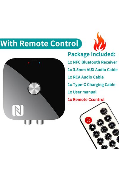 Choice v5.3 With Remote Control NFC Bluetooth 5.3 Audio Receiver 3.5mm AUX R/L RCA Stereo Lossless HIFI Mus