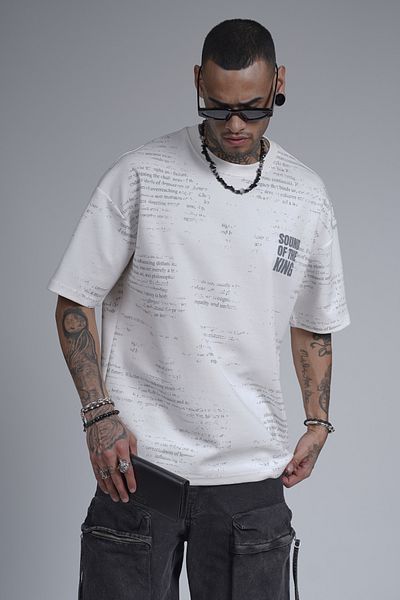 Butik Trend We Crew Neck Back Printed Double Face Fabric Oversize Fit T-Shirt