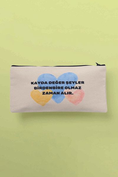 qoeuyl boutique Τα αξίζοντα πράγματα δεν μπορούν να είναι μονόχρωμα τυπωμένα υφασμάτινα τσάντα μακιγιάζ Πορτοφόλι μολυβοθήκη