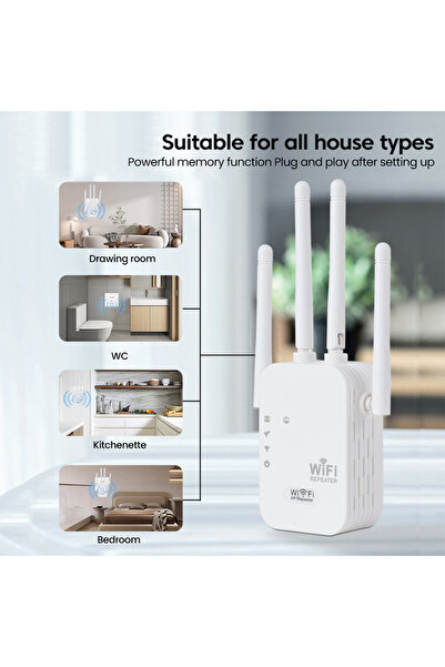 Choice موسع نطاق واي فاي أبيض من الاتحاد الأوروبي، 2.4 جيجاهرتز، 300 ميجابت في الثانية، مكرر إشارة واي فاي لاسلكي طويل المدى للمنزل