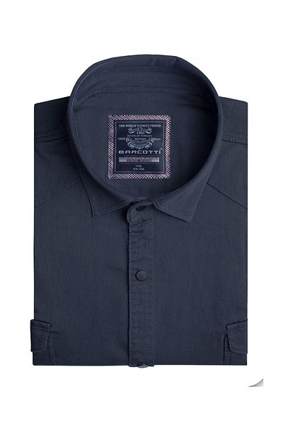 tambattal Lycra Large Size Denim Shirt Long Sleeve Smoked Suitable for 120Kg-190Kg
