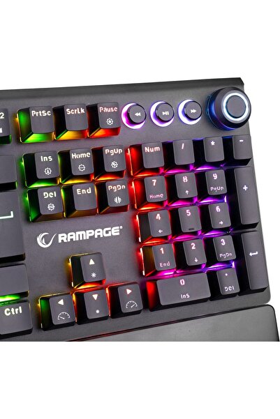 Rampage KB-R92 Thunder Red Switch Rgb Ledli Bilek Destekli Mekanik Gaming Oyuncu Klavye