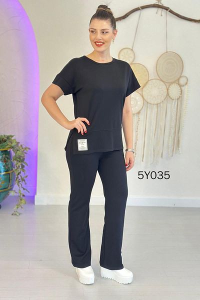 İnce Topuk 2 Piece Emblem Modal Fabric Set 5Y035
