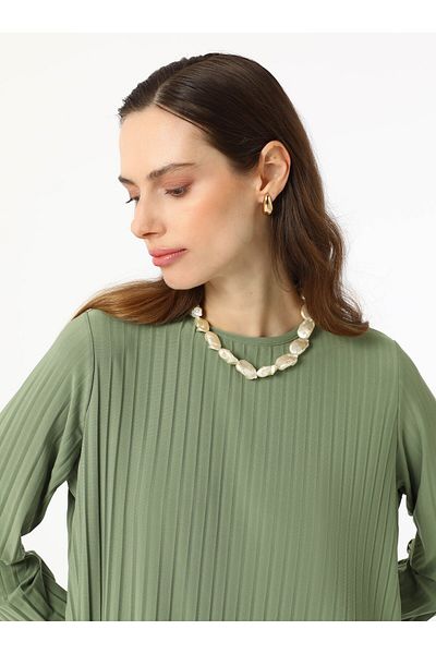 Refka Sandy Fabric Pleated Suit - Moss Green - Refka