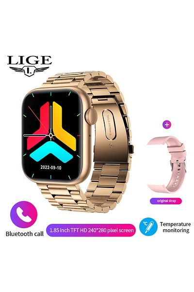 Choice Steel Gold Lige New Smart Watch 2025 Wireless Charging Smartwatch Bluetooth Calls Men Women Smartwat