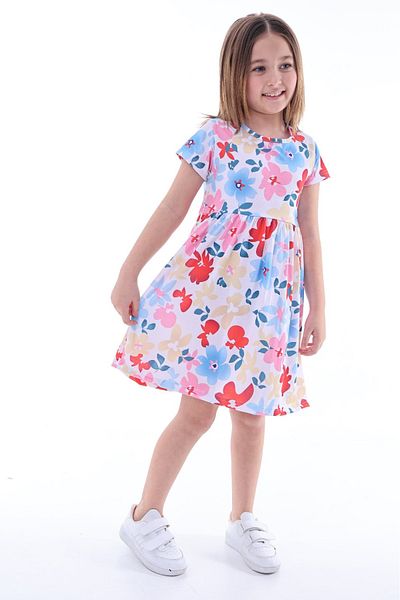Teymbaby Girl's Colorful Floral Printed Dress