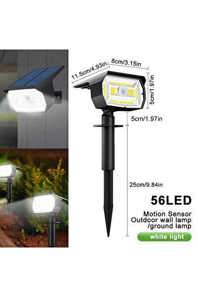 Choice 1 قطعة 56 LED ضوء أبيض 72/68 LED أضواء المناظر الطبيعية الشمسية في اله...