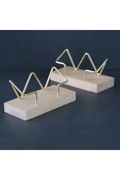 Choice A3 Beech Business Card Holder Organizer Office Desk Display Stand Memo Counter Accessories Tabletop