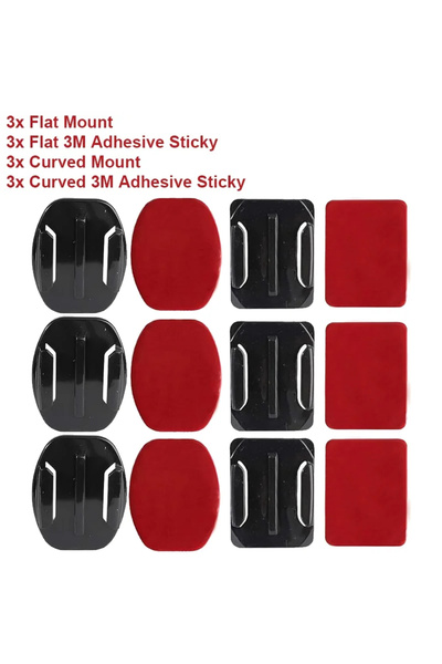 Choice1 3 حوامل لاصقة مسطحة × 3 حوامل منحنية للخوذة، حامل 3M مسطح ومنحنٍ متوا...