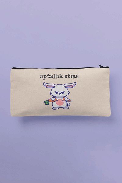 qoeuyl boutique Πορτοφόλι με θήκη για στυλό υφασμάτινη τσάντα μακιγιάζ με στάμπα Don't Be Stupid