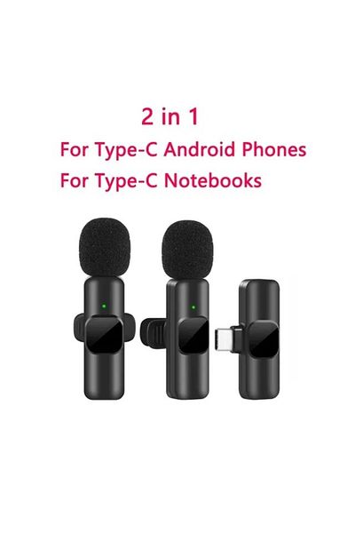Choice 2in1 For Type-C New Wireless Lavalier Microphone Portable Audio Video Recording Mini Mic for iPhone