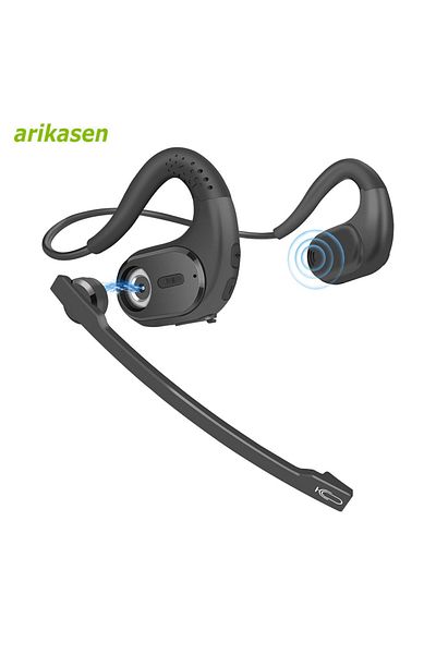 Choice Black Wireless Bluetooth Headsets with Microphone Detachable Mute Button Open Ear Trucker Headphones