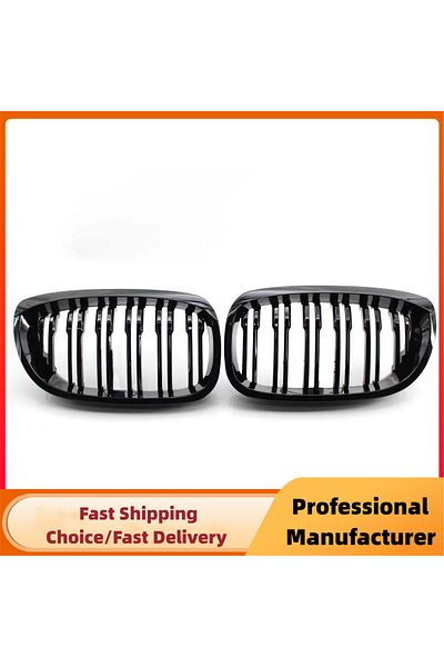 Choice Glossy Black Front Bumper Kidney Double Slat Racing Grille For BMW E46 2-Door Coupe Cabriolet 2003-2