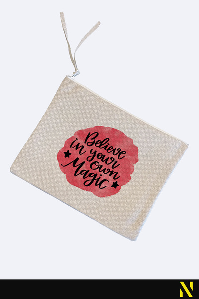 nilizma Believe in Your Own Magic Patterned Linen Handbag