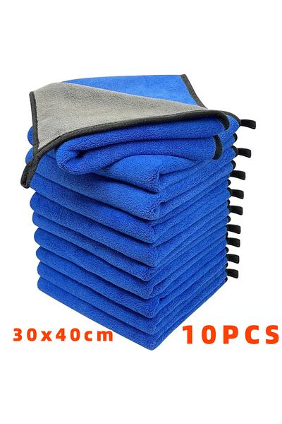 Choice 30x40cm-10PCS 10PCS AB Double Sides Car Wash Microfiber Towel Cleaning Drying Cloth Drying Towel Car