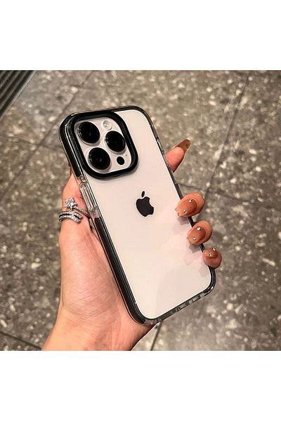 Choice جراب شفاف فاخر باللون الأسود لهاتف iPhone 11، لهاتف iPhone 15 14 13 12 11 Pro Max 7 8 Plus X Xs Max XR S