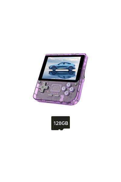 POWKIDDY T purple 128GB New POWKIDDY V10 Handheld Game Console 3.5 Inch 480*320 IPS OCA Full Screen Retro Ope