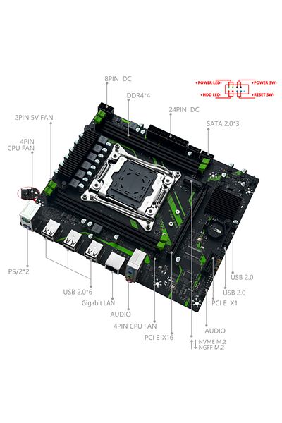 Choice مجموعة لوحات الأم MACHINIST X99 PR9-H مع وحدة المعالجة المركزية Intel LGA2011-3 Xeon E5 2650 V4 + DDR4
