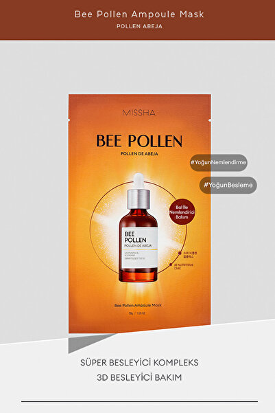 Missha Kuruluktan Kaynaklı Yıpranmış Cansız Ciltler İçin Yaprak Maske Bee Pollen Ampouler Mask