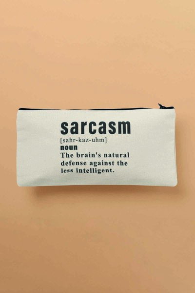 qoeuyl boutique Чанта за грим с щампа от плат, калъф за моливи, портфейл