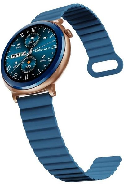HiFuture Smartwatch, 1.43" Amoled Display, Wireless Calling, Magnetic Strap, Syntra AI, Waterproof, Blue