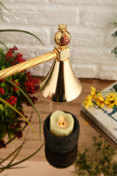 TR Turan Collection NAR Figürlü Mum Söndürme Aleti Metal Mum Söndürücü Altın ...