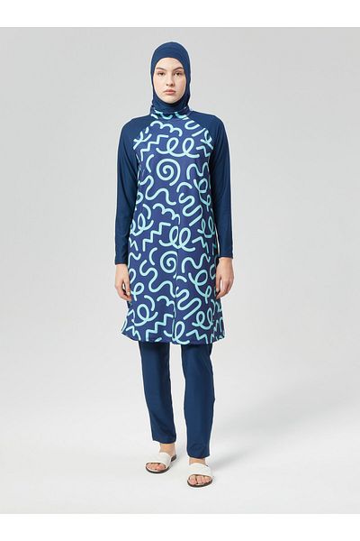 Ranuna Full Covered Hijab Swimsuit - Navy Blue - Ranuna