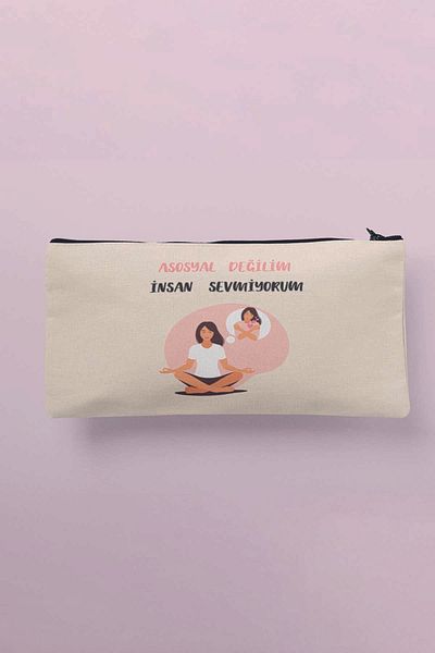 qoeuyl boutique Δεν είμαι ανθρωποκτόνος Δεν μου αρέσουν οι άνθρωποι Νο: 4 Πορτοφόλι με θήκη για στυλό τσάντα μακιγιάζ με στάμπα