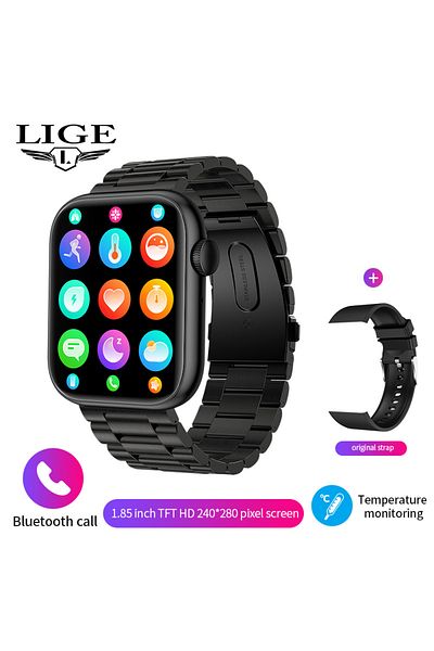 Choice Steel Black Lige New Smart Watch 2025 Wireless Charging Smartwatch Bluetooth Calls Men Women Smartwa