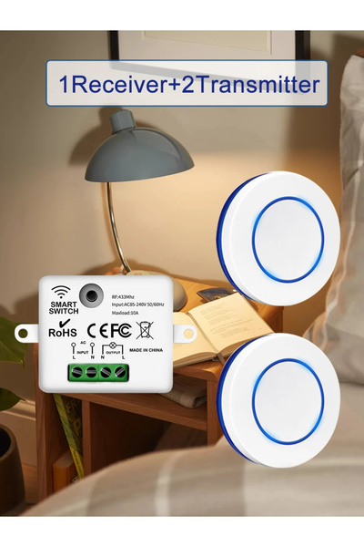 Choice3 جهاز استقبال واحد GGBEE وجهاز تحكم عن بعد 2، مفتاح إضاءة لاسلكي بتردد...