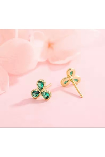 BY DİLEK ÇETİN ACCESSORY Çelik 2 adet yeşil taşlı kıkırdak helix tragus piercing (2adet)